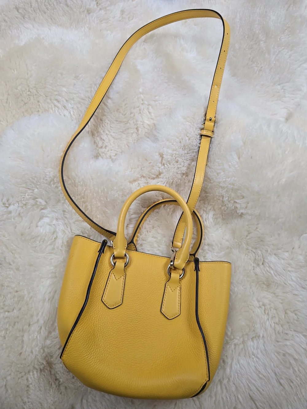 Michael Kors Yellow Pebbled Leather Mini Satchel
